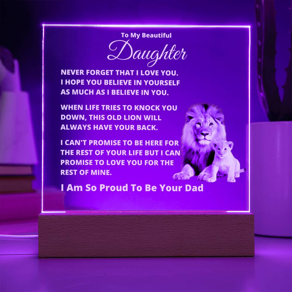 Dad to Daughter - So Proud - Acrylic Square Plaque