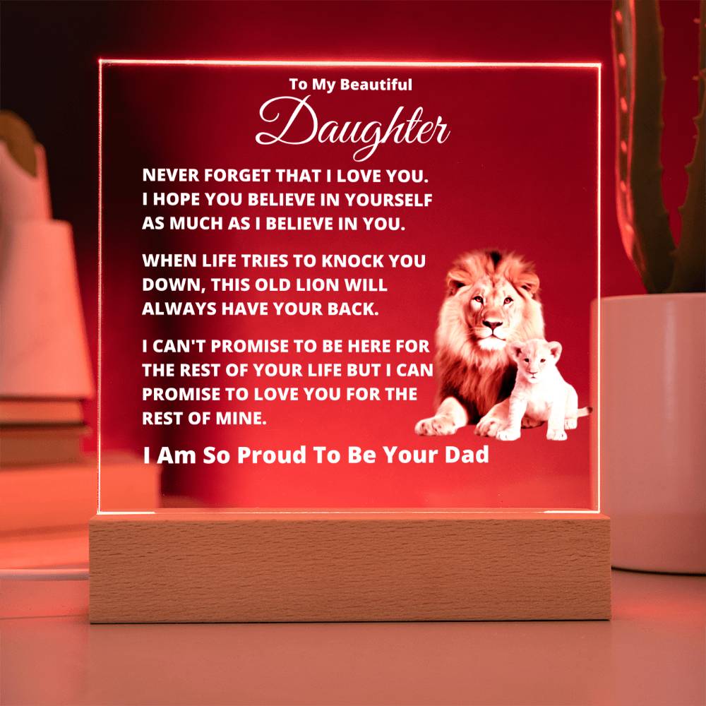 Dad to Daughter - So Proud - Acrylic Square Plaque