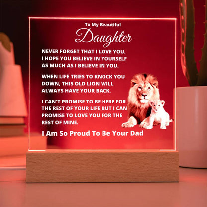 Dad to Daughter - So Proud - Acrylic Square Plaque