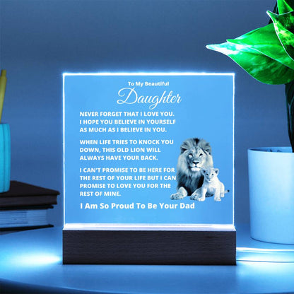 Dad to Daughter - So Proud - Acrylic Square Plaque