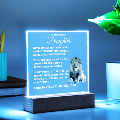 Dad to Daughter - So Proud - Acrylic Square Plaque