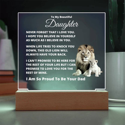 Dad to Daughter - So Proud - Acrylic Square Plaque