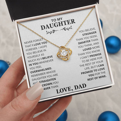 Daughter - Be Proud and Straighten your Crown Love Knot Necklace
