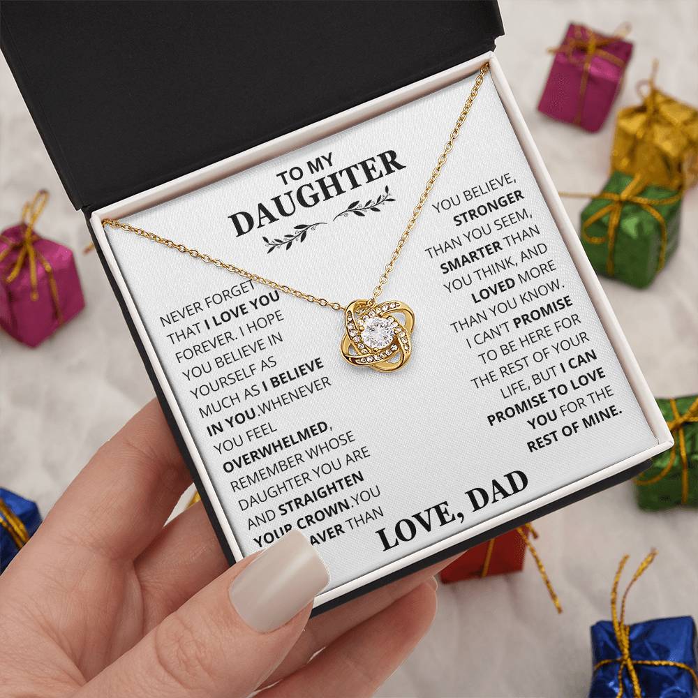 Daughter - Be Proud and Straighten your Crown Love Knot Necklace