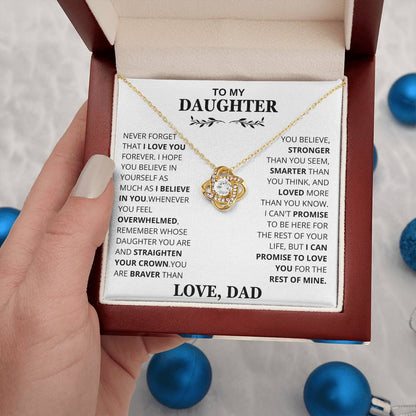 Daughter - Be Proud and Straighten your Crown Love Knot Necklace