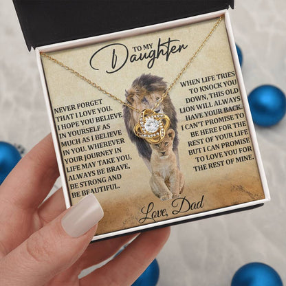 Daughter Gift- Believe In Yourself- Love Knot Necklace