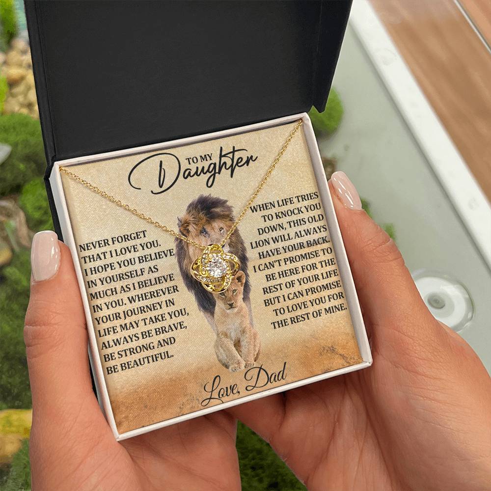 Daughter Gift- Believe In Yourself- Love Knot Necklace