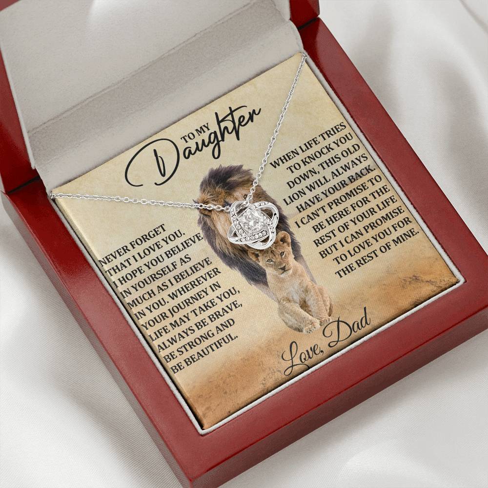 Daughter Gift- Believe In Yourself- Love Knot Necklace