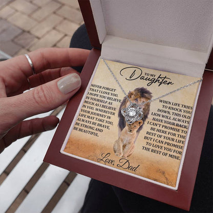 Daughter Gift- Believe In Yourself- Love Knot Necklace