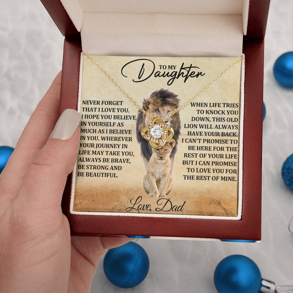 Daughter Gift- Believe In Yourself- Love Knot Necklace