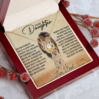 Daughter Gift- Believe In Yourself- Love Knot Necklace