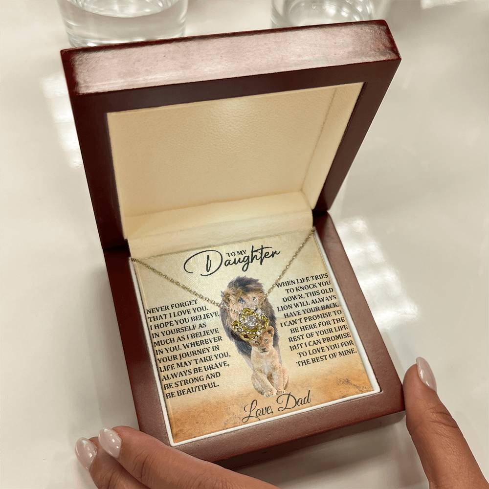 Daughter Gift- Believe In Yourself- Love Knot Necklace