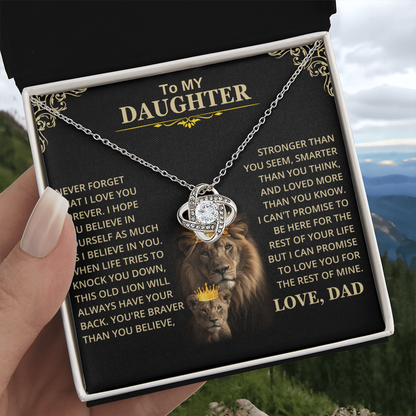 Daughter Gift From Dad, This Old Lion, Knot Necklace