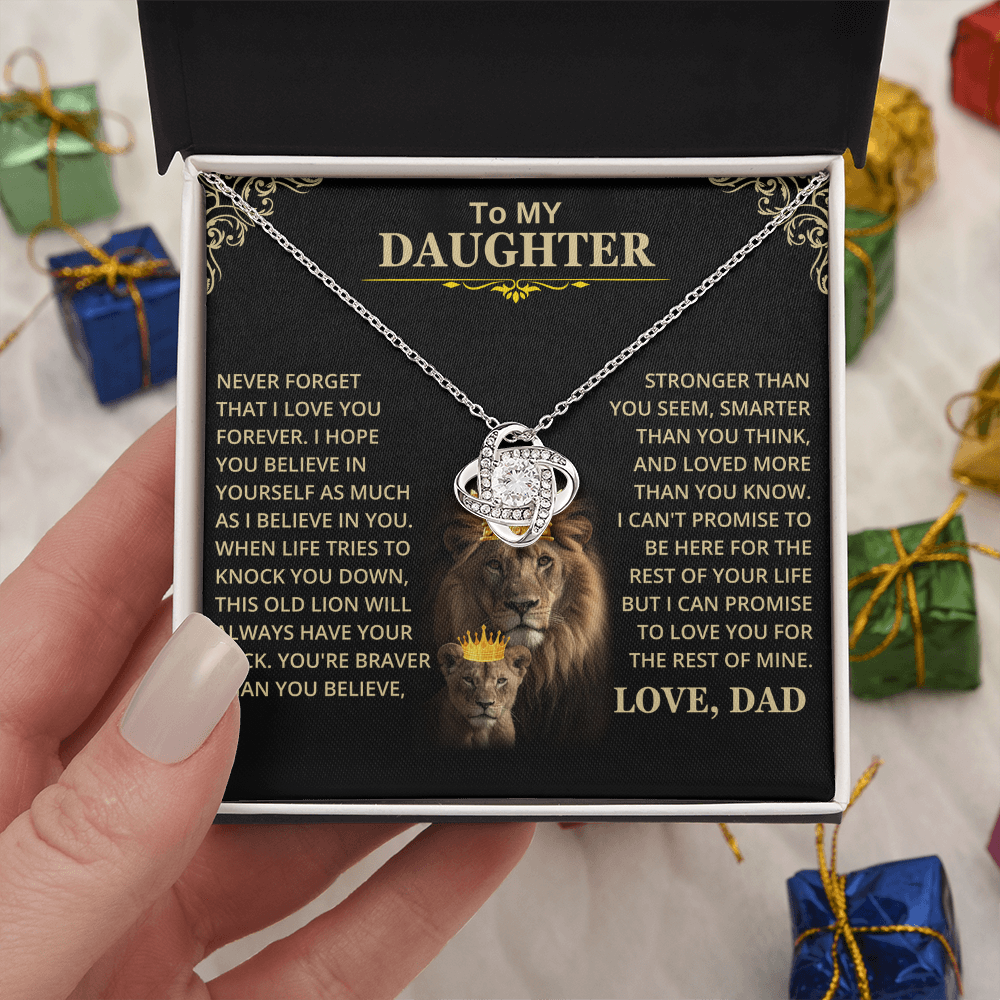 Daughter Gift From Dad, This Old Lion, Knot Necklace