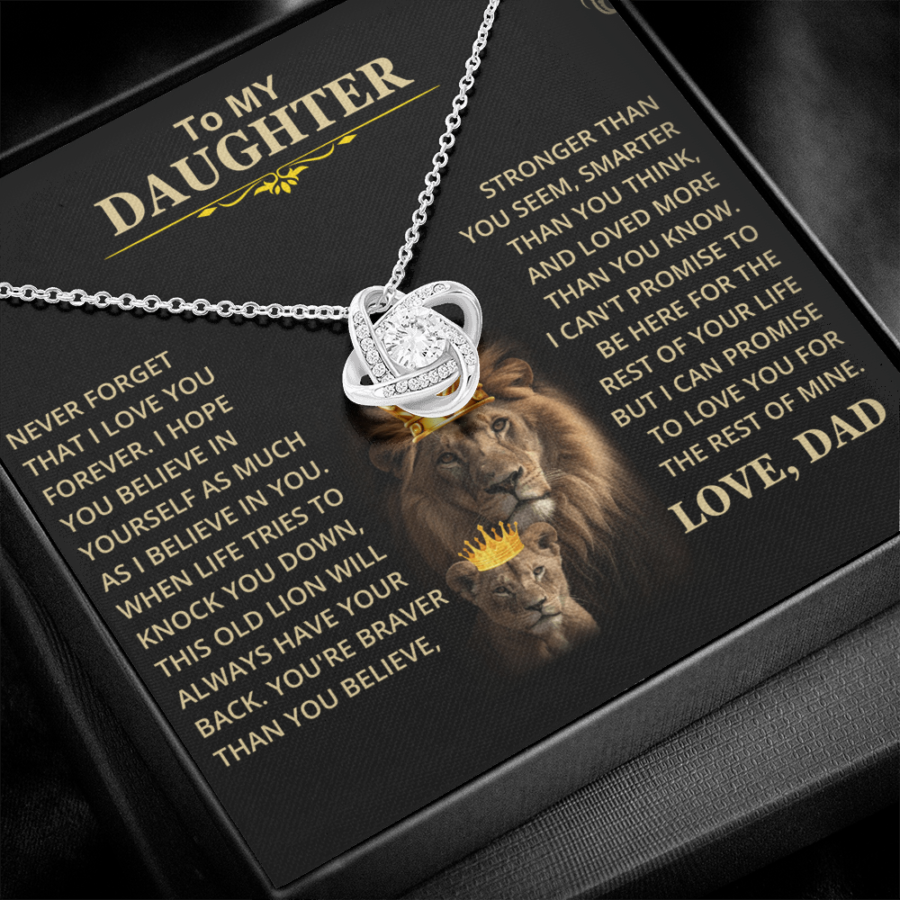 Daughter Gift From Dad, This Old Lion, Knot Necklace