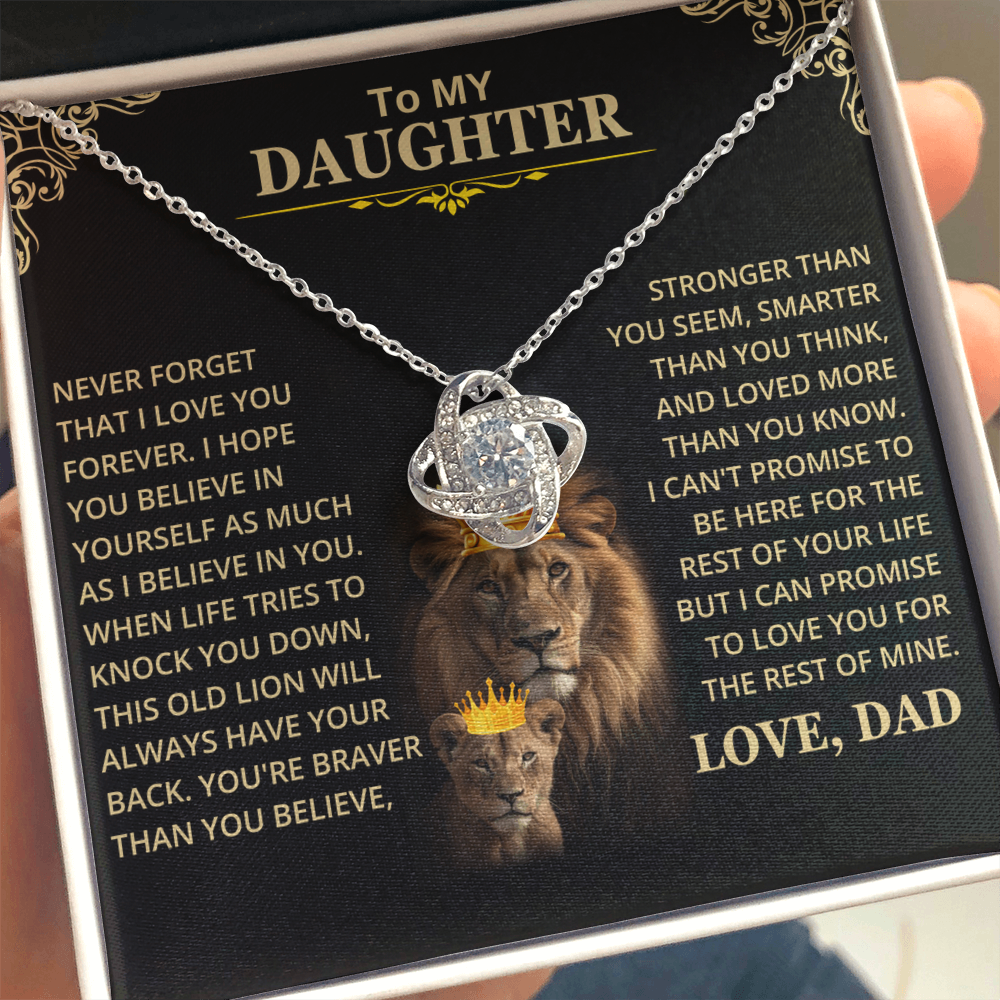 Daughter Gift From Dad, This Old Lion, Knot Necklace