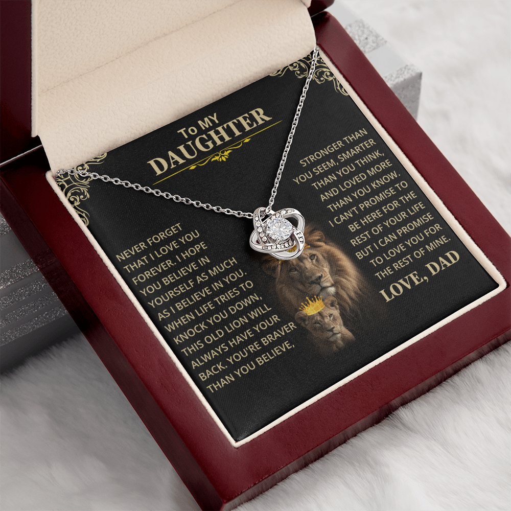 Daughter Gift From Dad, This Old Lion, Knot Necklace