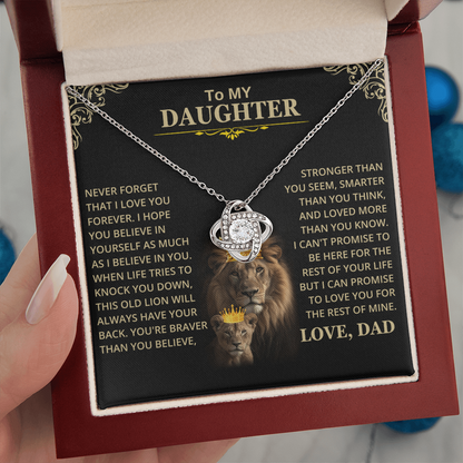 Daughter Gift From Dad, This Old Lion, Knot Necklace