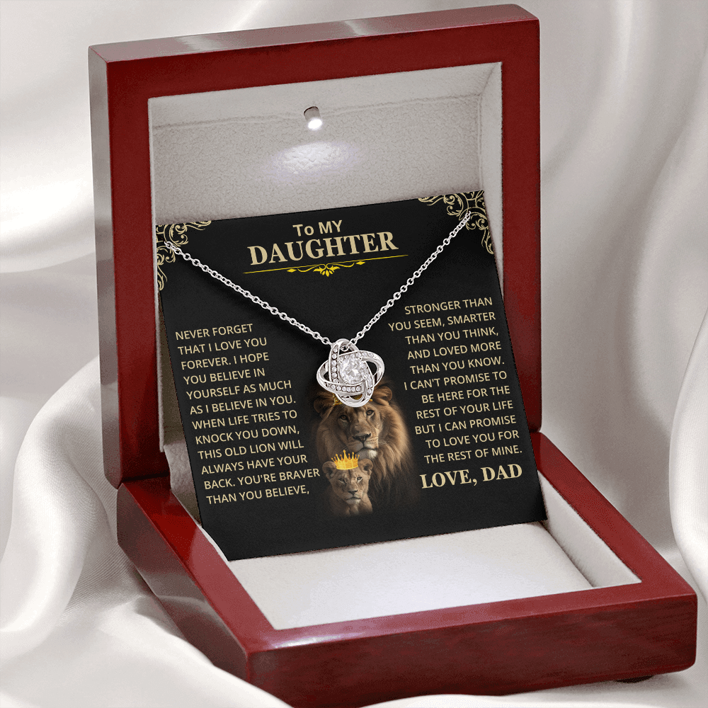 Daughter Gift From Dad, This Old Lion, Knot Necklace