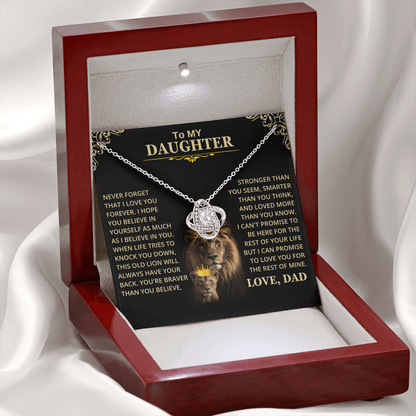 Daughter Gift From Dad, This Old Lion, Knot Necklace