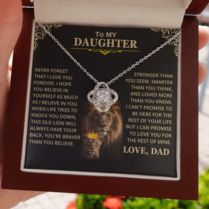 Daughter Gift From Dad, This Old Lion, Knot Necklace