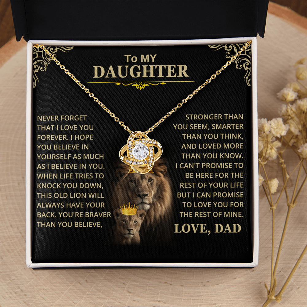 Daughter Gift From Dad, This Old Lion, Knot Necklace