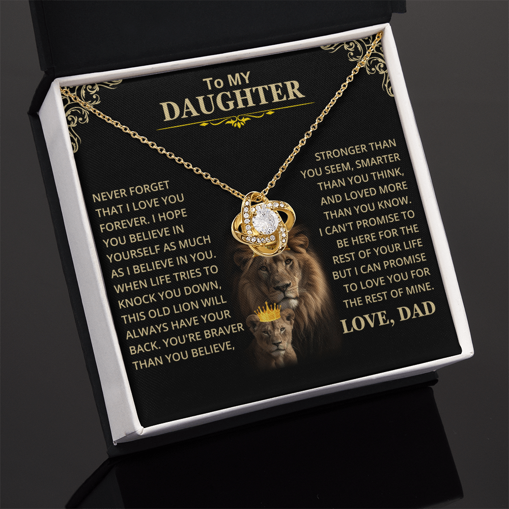 Daughter Gift From Dad, This Old Lion, Knot Necklace