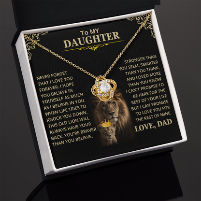 Daughter Gift From Dad, This Old Lion, Knot Necklace