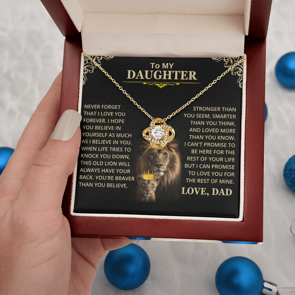 Daughter Gift From Dad, This Old Lion, Knot Necklace