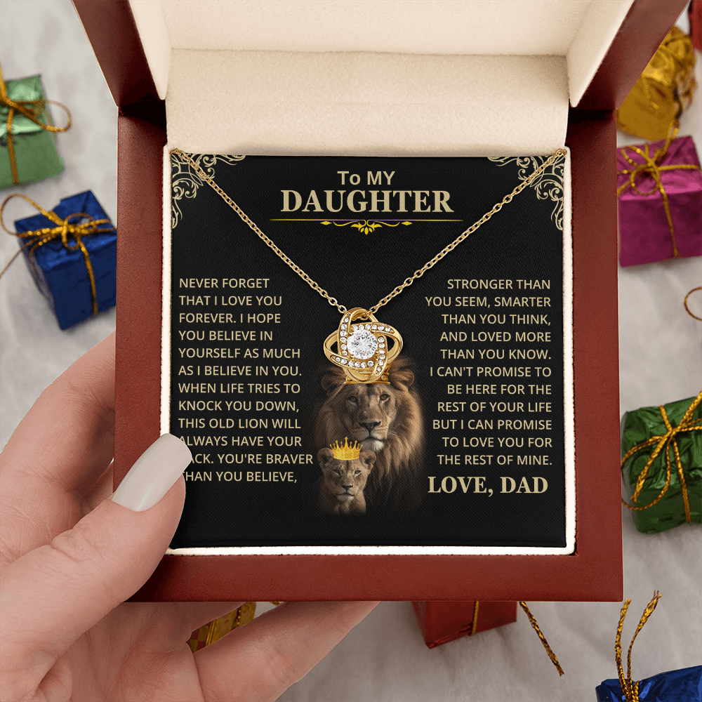 Daughter Gift From Dad, This Old Lion, Knot Necklace