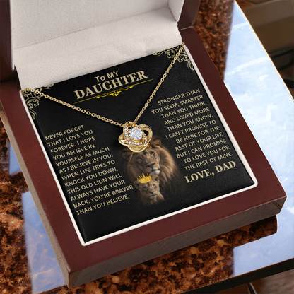 Daughter Gift From Dad, This Old Lion, Knot Necklace