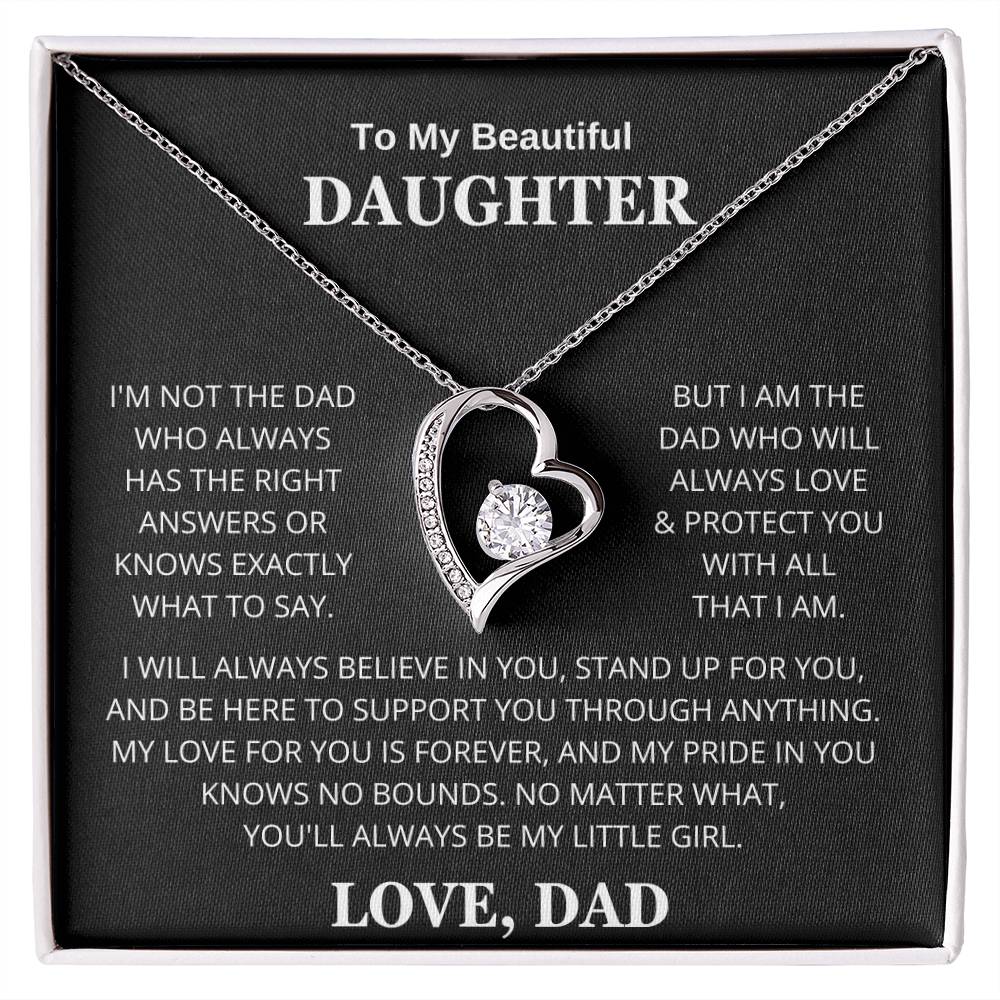 Daughter Love Dad Always Be My Little Girl | Forever Love Necklace