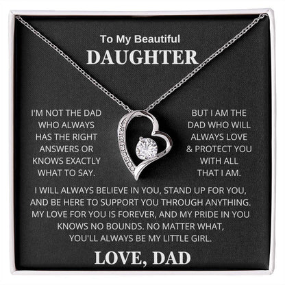 Daughter Love Dad Always Be My Little Girl | Forever Love Necklace
