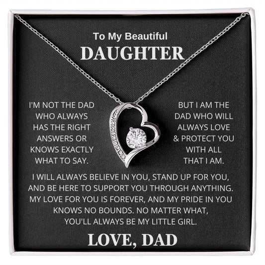 Daughter Love Dad Always Be My Little Girl | Forever Love Necklace