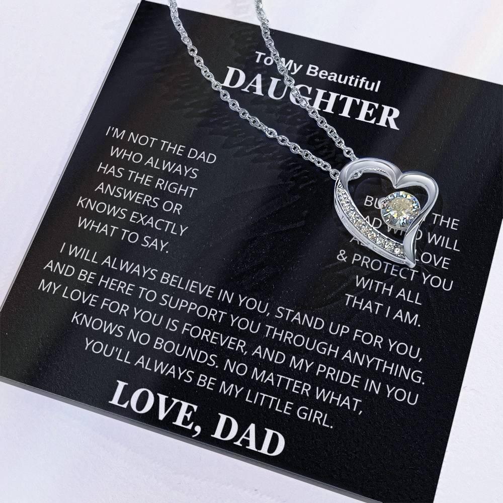 Daughter Love Dad Always Be My Little Girl | Forever Love Necklace