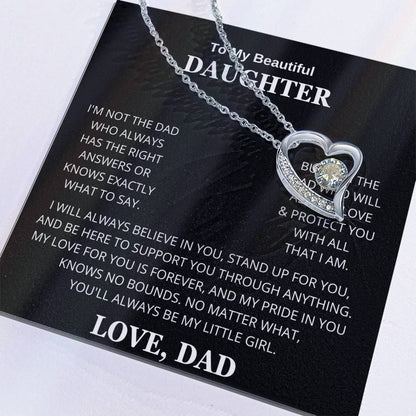 Daughter Love Dad Always Be My Little Girl | Forever Love Necklace