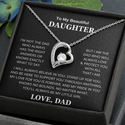Daughter Love Dad Always Be My Little Girl | Forever Love Necklace