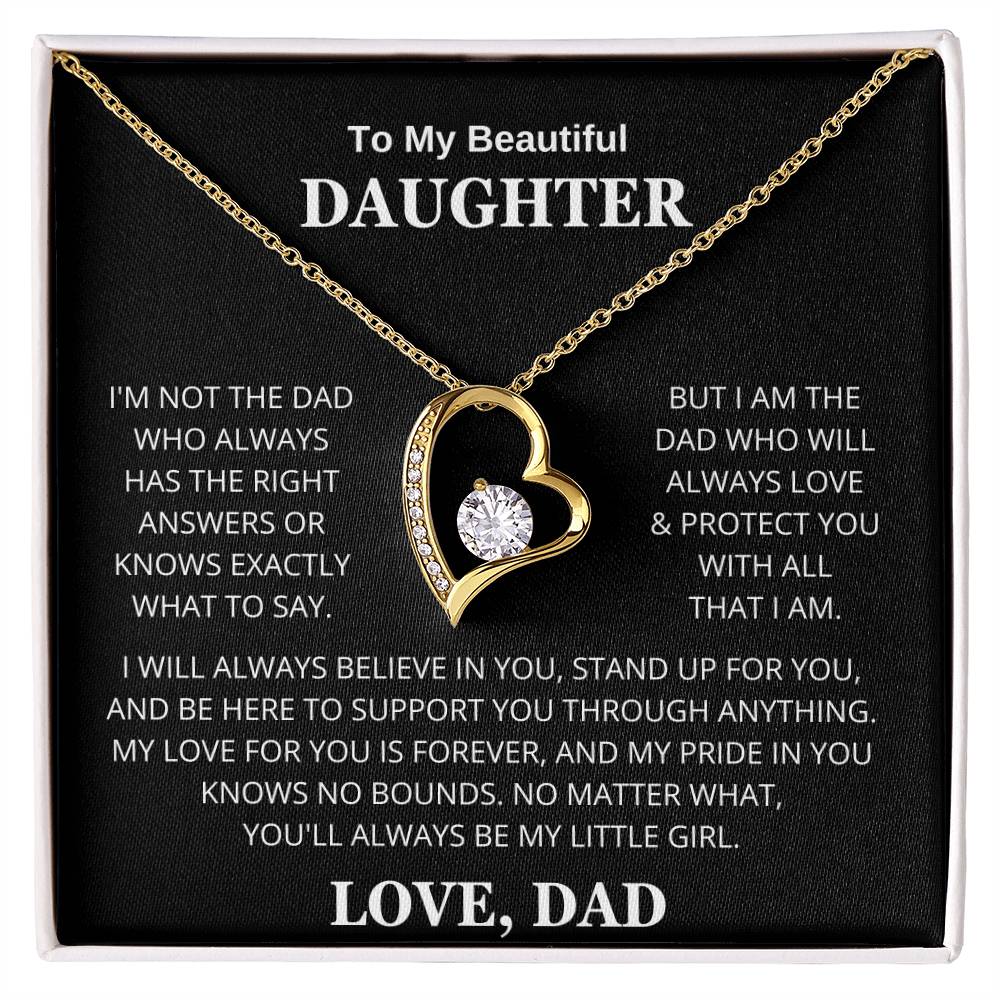 Daughter Love Dad Always Be My Little Girl | Forever Love Necklace