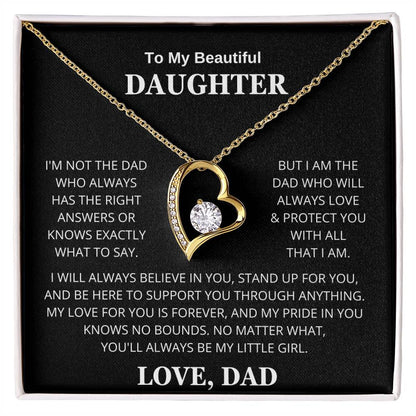 Daughter Love Dad Always Be My Little Girl | Forever Love Necklace
