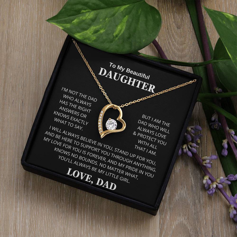 Daughter Love Dad Always Be My Little Girl | Forever Love Necklace
