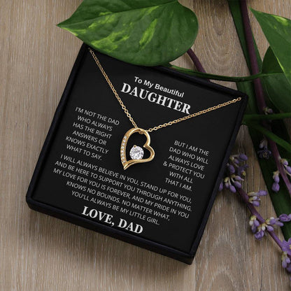 Daughter Love Dad Always Be My Little Girl | Forever Love Necklace