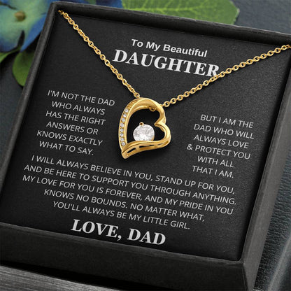 Daughter Love Dad Always Be My Little Girl | Forever Love Necklace