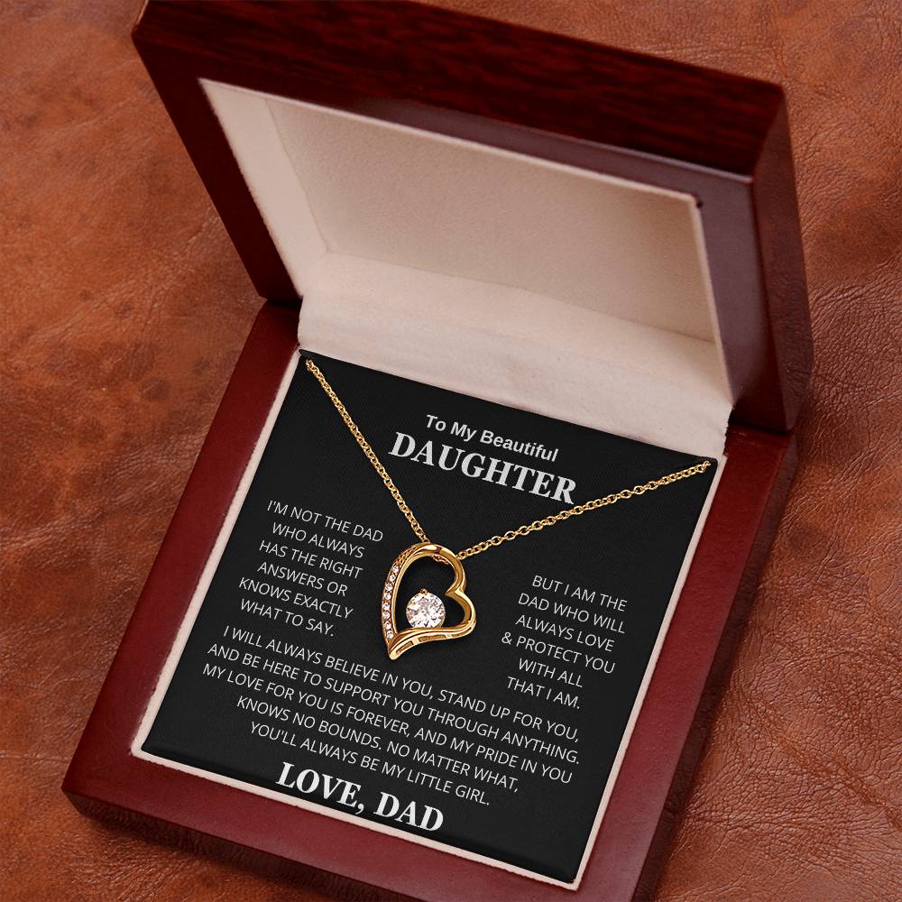 Daughter Love Dad Always Be My Little Girl | Forever Love Necklace
