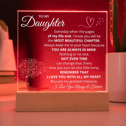 Daughter Most Beautiful Chapter LED Acrylic Plaque