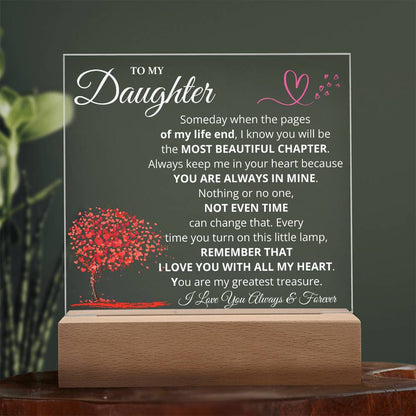 Daughter Most Beautiful Chapter LED Acrylic Plaque
