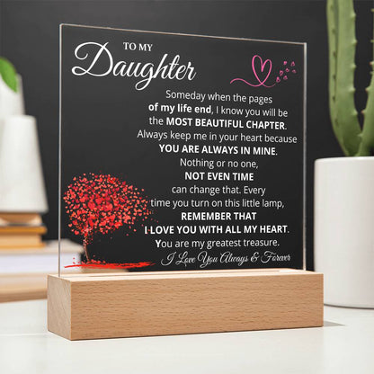 Daughter Most Beautiful Chapter LED Acrylic Plaque