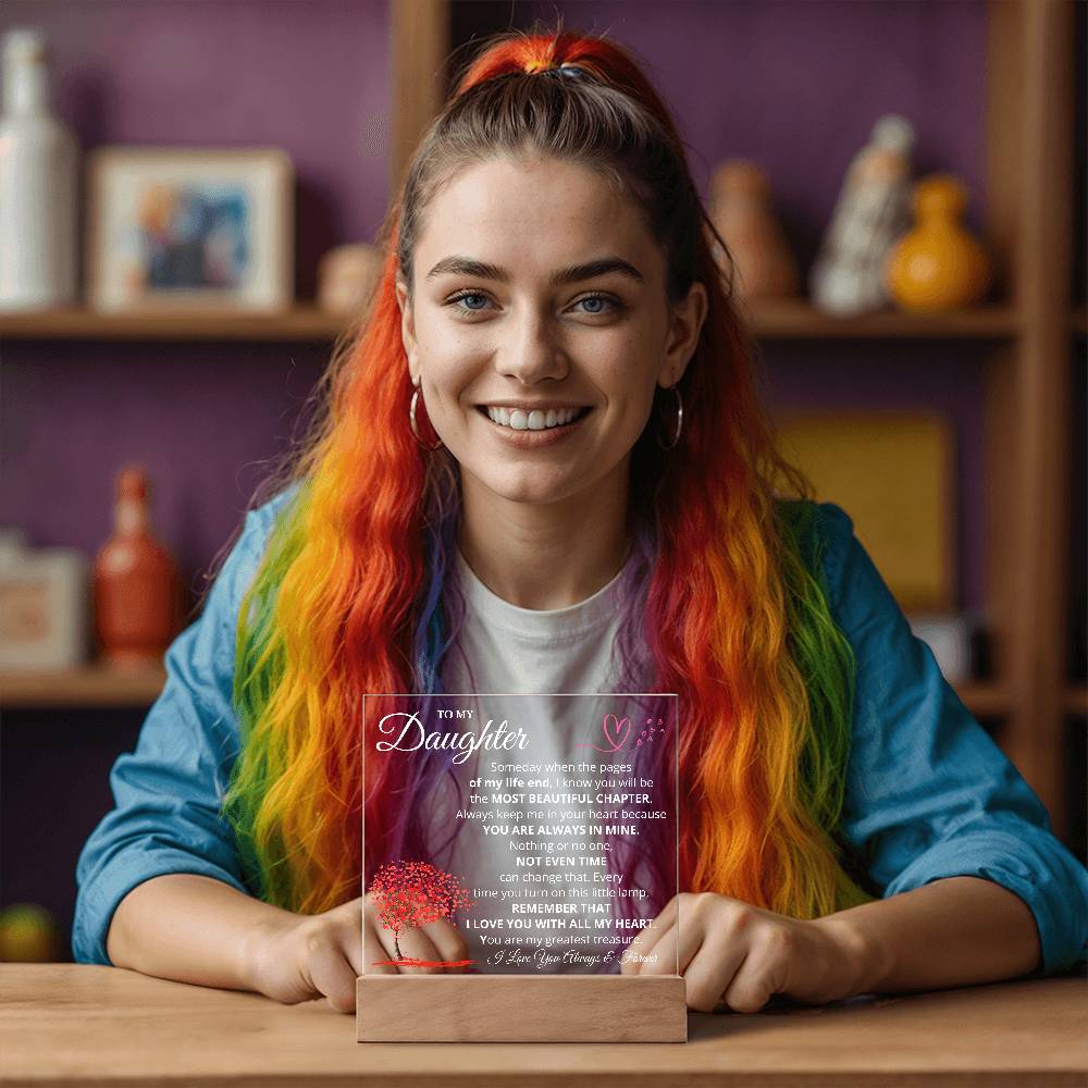 Daughter Most Beautiful Chapter LED Acrylic Plaque