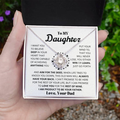 Daughter - Proud - Love Knot Necklace - Charming Family Gift