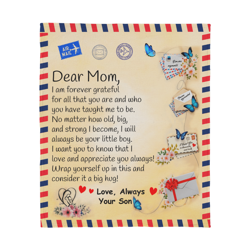 Dear Mom - From Son - Personalized Giant Love Letter Blanket