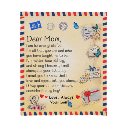 Dear Mom - From Son - Personalized Giant Love Letter Blanket